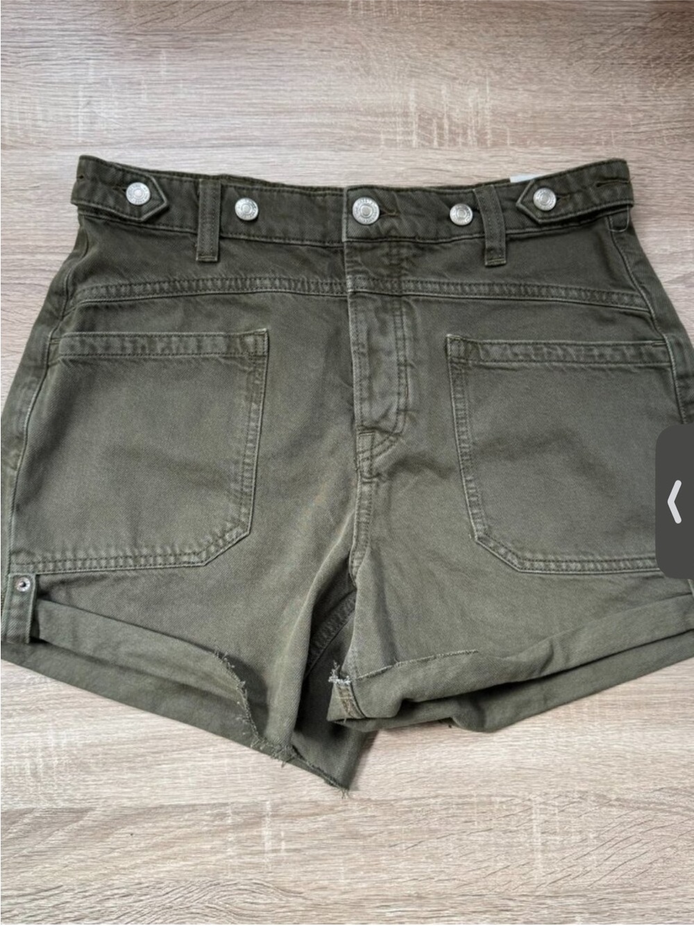 NWT Free People Palmer Cuffed Jean Shorts Green 25